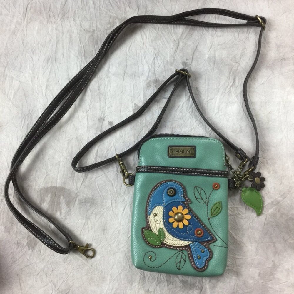 Crossbody Cell Phone Purse Chala Layered Bird Vegan Leather Adjustable Strap